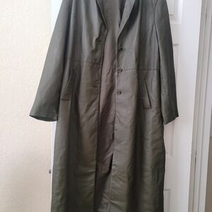 Newport News Dark Green Leather Trench Coat